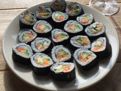 Zelfgemaakte sushi